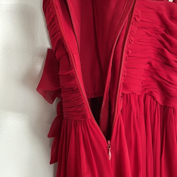 Marchesa Notte Silk Chiffon gown - wine red - Picture 10 of 11